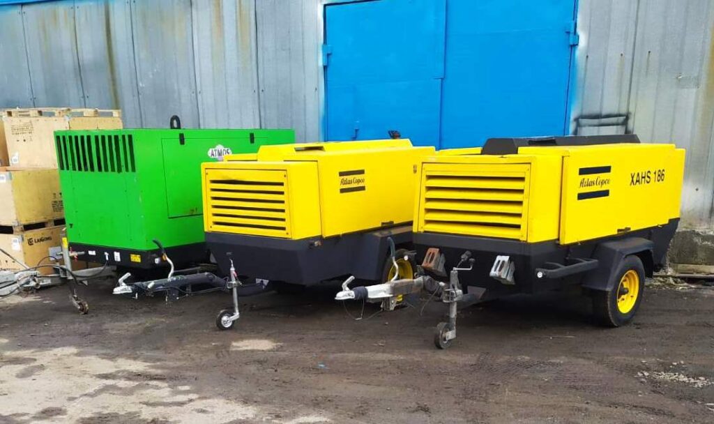 винтовой компрессор Atlas Copco на дизельном топливе.